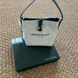 Longchamp Tote Bag in White and Black